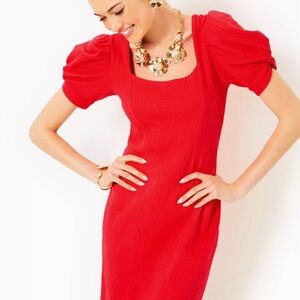 Elisha Shift Red Dress Lilly Pulitzer XL Never Worn